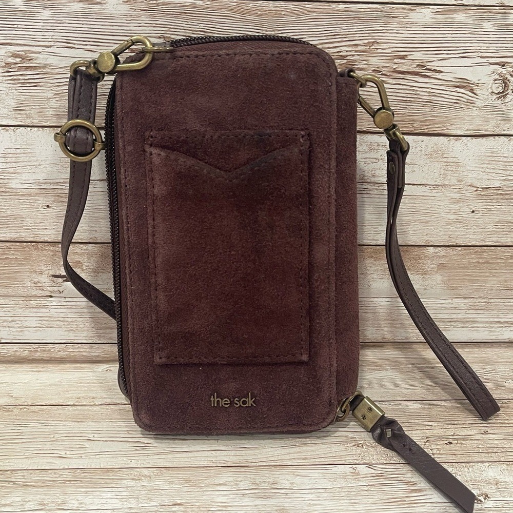 The Sak Chocolate Brown Suede Crossbody Bag - Picture 2 of 12